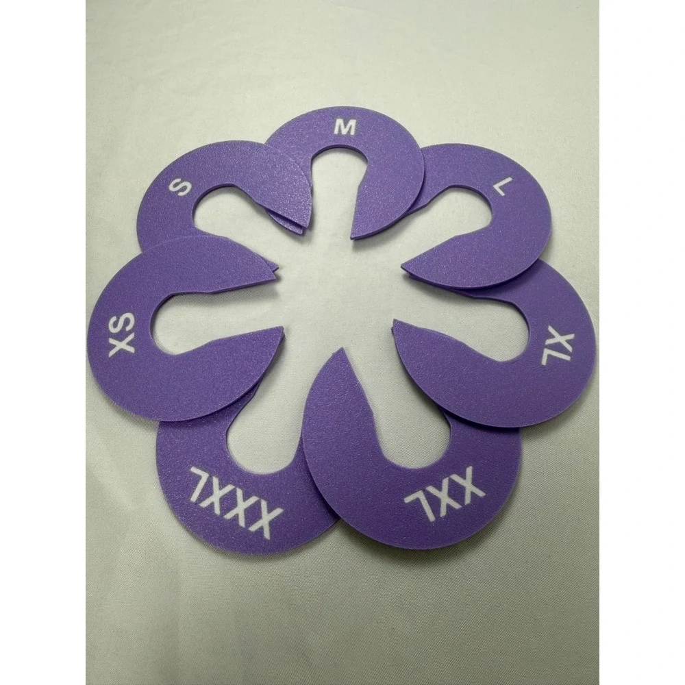 8 set Purple Closet Rod Size Dividers XXS-XXXL Boutique Clothing Rack Organizers